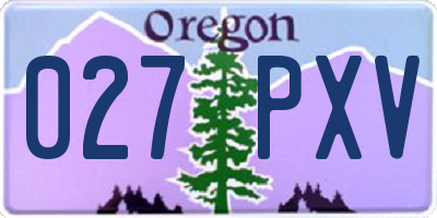 OR license plate 027PXV