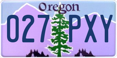 OR license plate 027PXY