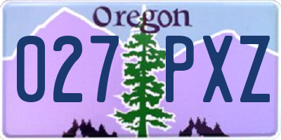 OR license plate 027PXZ