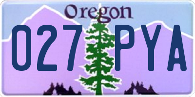 OR license plate 027PYA