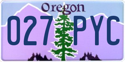 OR license plate 027PYC
