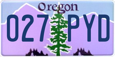 OR license plate 027PYD