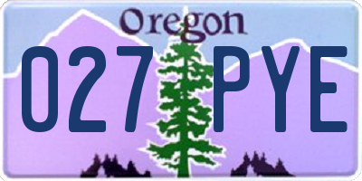 OR license plate 027PYE