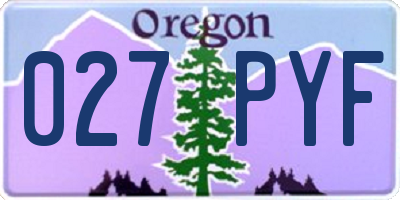 OR license plate 027PYF