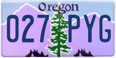 OR license plate 027PYG