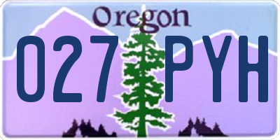 OR license plate 027PYH