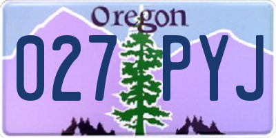 OR license plate 027PYJ