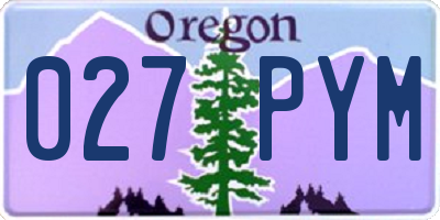 OR license plate 027PYM