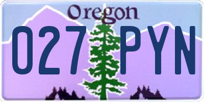 OR license plate 027PYN