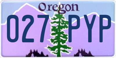 OR license plate 027PYP
