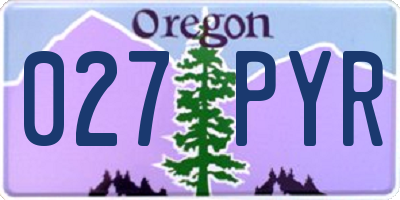 OR license plate 027PYR