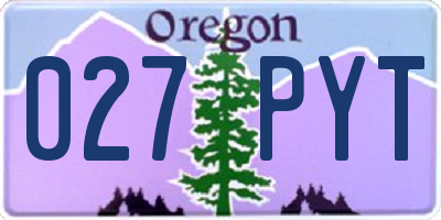 OR license plate 027PYT