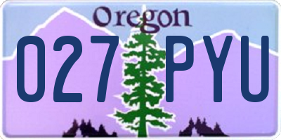 OR license plate 027PYU