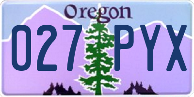 OR license plate 027PYX