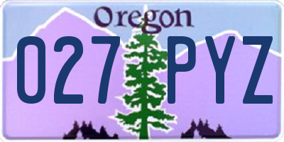 OR license plate 027PYZ