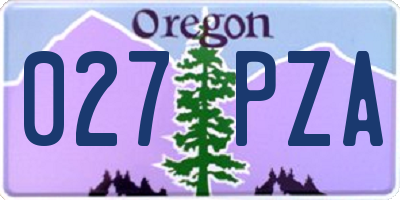 OR license plate 027PZA