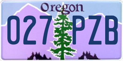 OR license plate 027PZB