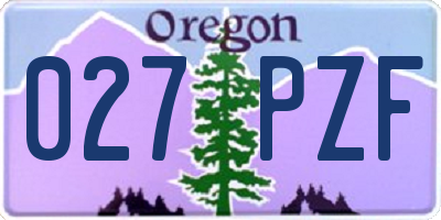 OR license plate 027PZF