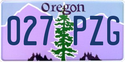 OR license plate 027PZG