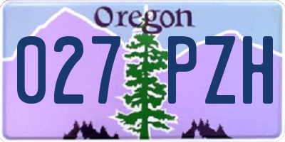 OR license plate 027PZH