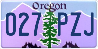 OR license plate 027PZJ