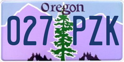 OR license plate 027PZK