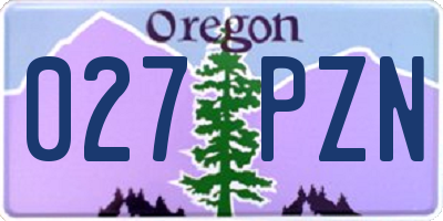 OR license plate 027PZN