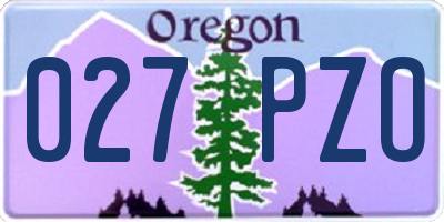 OR license plate 027PZO
