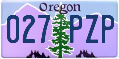 OR license plate 027PZP