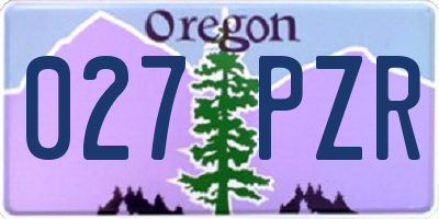 OR license plate 027PZR