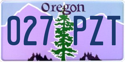 OR license plate 027PZT