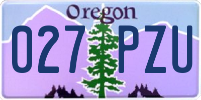 OR license plate 027PZU