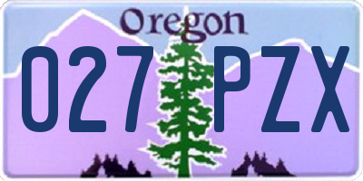 OR license plate 027PZX