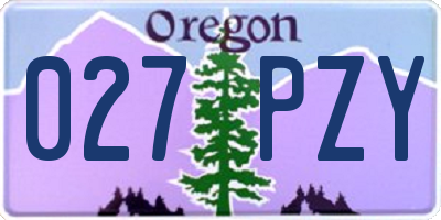 OR license plate 027PZY