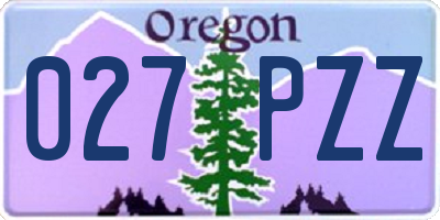 OR license plate 027PZZ