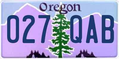 OR license plate 027QAB