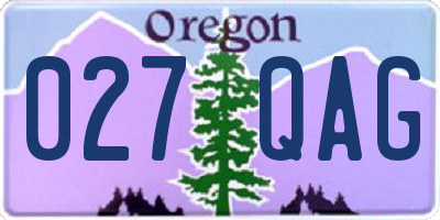 OR license plate 027QAG