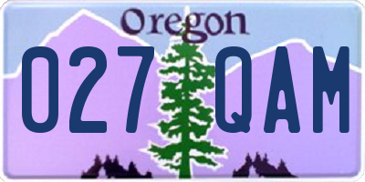 OR license plate 027QAM