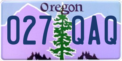 OR license plate 027QAQ