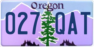 OR license plate 027QAT