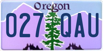 OR license plate 027QAU