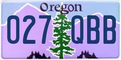 OR license plate 027QBB
