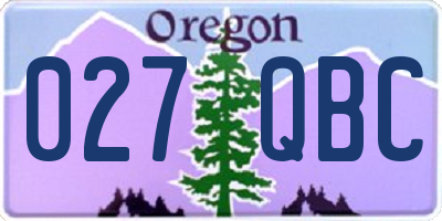 OR license plate 027QBC