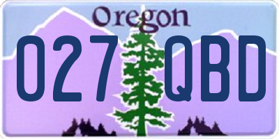 OR license plate 027QBD