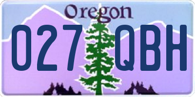 OR license plate 027QBH