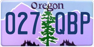 OR license plate 027QBP
