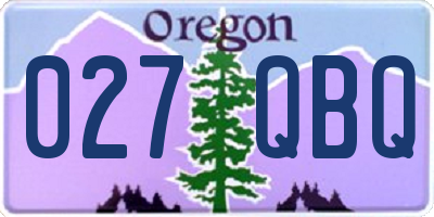 OR license plate 027QBQ