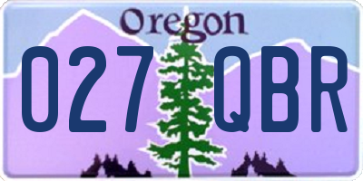 OR license plate 027QBR