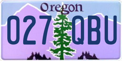 OR license plate 027QBU