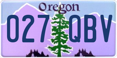 OR license plate 027QBV